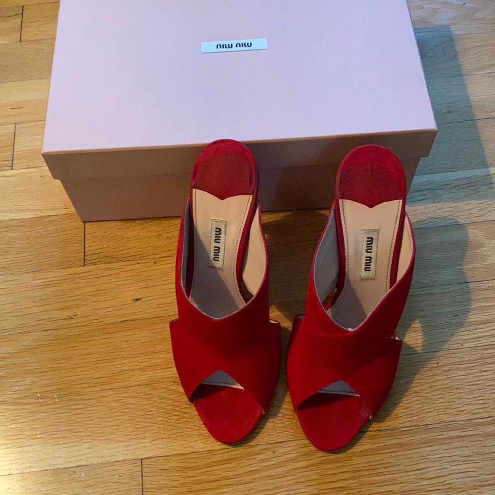 Red Miu Miu heels